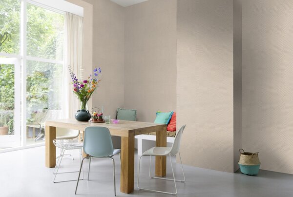 RASCH | Vliesová tapeta na stenu Deco Style 312522 | 0,53 x 10,05 m | béžová, metalická