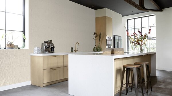 RASCH | Vliesová tapeta na stenu Deco Style 312515 | 0,53 x 10,05 m | krémová, metalická
