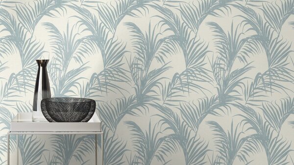 RASCH | Vliesová tapeta na stenu Deco Style 314014 | 0,53 x 10,05 m | modrá, krémová