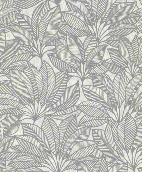 RASCH | Vliesová tapeta na stenu Deco Style 542646 | 0,53 x 10,05 m | šedá, metalická