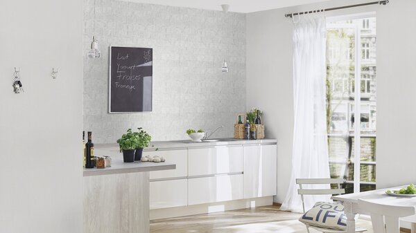 RASCH | Vliesová tapeta na stenu Deco Style 314731 | 0,53 x 10,05 m | šedá, biela