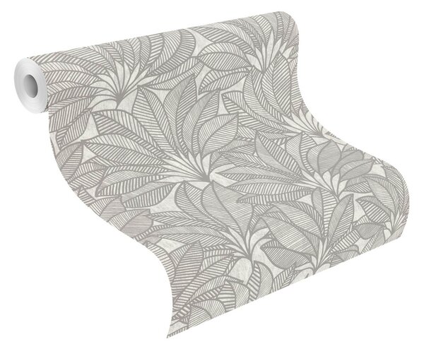 RASCH | Vliesová tapeta na stenu Deco Style 542646 | 0,53 x 10,05 m | šedá, metalická