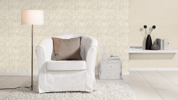 RASCH | Vliesová tapeta na stenu Deco Style 314717 | 0,53 x 10,05 m | béžová, zlatá, biela