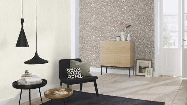 RASCH | Vliesová tapeta na stenu Deco Style 312607 | 0,53 x 10,05 m | šedá, biela, krémová