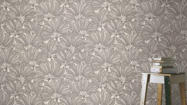 RASCH | Vliesová tapeta na stenu Deco Style 542653 | 0,53 x 10,05 m | šedá, hnedá