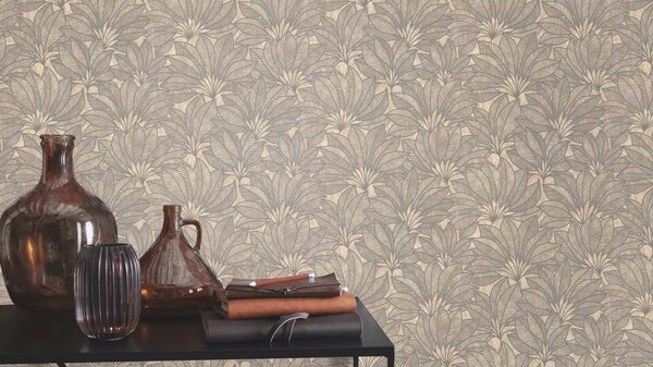 RASCH | Vliesová tapeta na stenu Deco Style 542660 | 0,53 x 10,05 m | šedá, béžová