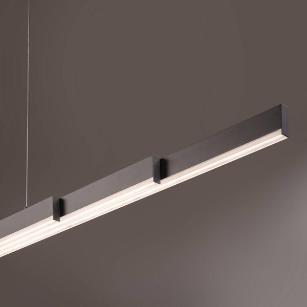 LED závesné svietidlo Vayana, sivá, dĺžka 189 cm, dotykový stmievač, Hliník / sivá / zinok, Obývacia izba / jedáleň, kov, Moderný, Závesné svietidlo