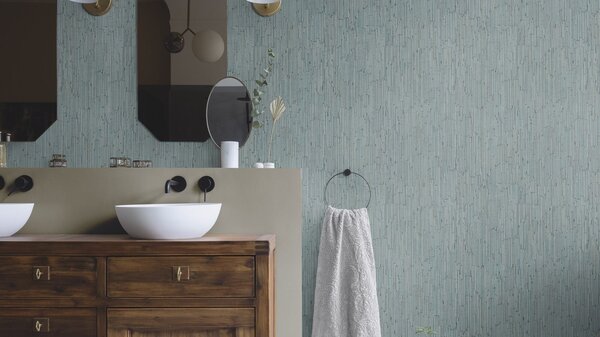 RASCH | Vliesová tapeta na stenu Deco Style 312652 | 0,53 x 10,05 m | modrá, hnedá