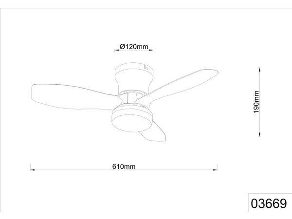 Globo 3669 LED ventilátor s osvetlením IRWIN | 15W integrovaný LED zdroj | 1000lm | 2700-6500K | ventilátor