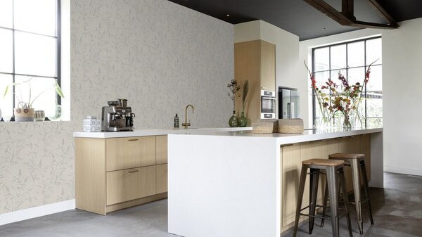 RASCH | Vliesová tapeta na stenu Deco Style 312911 | 0,53 x 10,05 m | šedá, biela