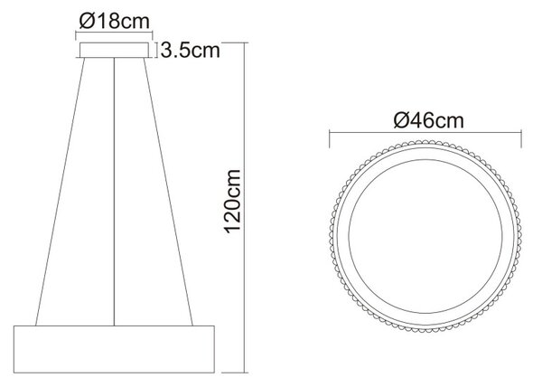 Globo 15924S LED závesné stropné svietidlo KEMP | 45W integrovaný LED zdroj | 1600lm | 2700/4000/6000K
