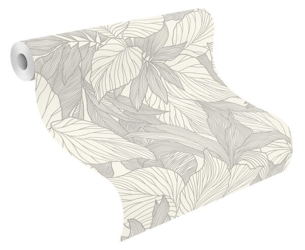 RASCH | Vliesová tapeta na stenu Deco Style 314922 | 0,53 x 10,05 m | metalická, biela