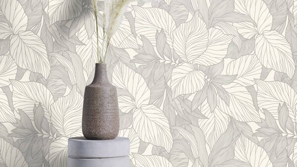 RASCH | Vliesová tapeta na stenu Deco Style 314922 | 0,53 x 10,05 m | metalická, biela