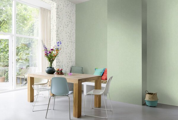 RASCH | Vliesová tapeta na stenu Deco Style 415377 | 0,53 x 10,05 m | zelená