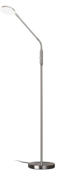 LED stojacia lampa Sorento nikl, výška 138 cm, dotykový stmievač, Hliník / sivá / zinok, Obývacia izba / jedáleň, kov, Moderný, Stolová lampa