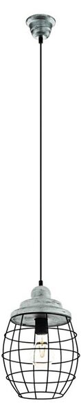 Eglo 79435 - Závesné svietidlo BAMPTON na lanku 1xE27/60W/230V šedá/čierna
