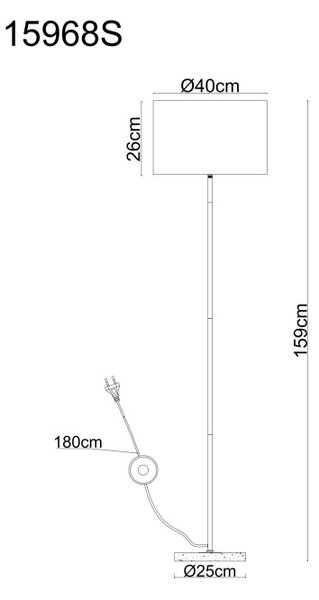 Globo 15968S stojacia lampa DELEON E27 | vypínač