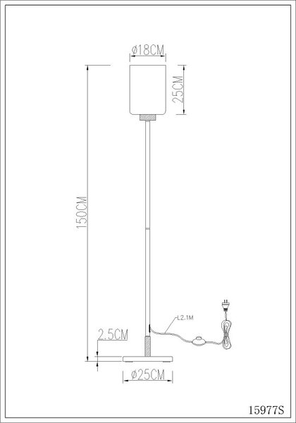 Globo 15977S stojacia lampa ROWENA E27 | vypínač