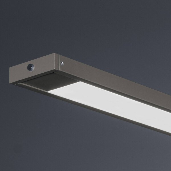 FISCHER & HONSEL LED závesné svietidlo Marlo, greige, dĺžka 120 cm, dotykový stmievač, Hnedá / hrdzavá, Obývacia izba / jedáleň, kov, Moderný, Závesné svietidlo