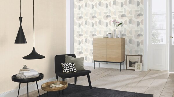RASCH | Vliesová tapeta na stenu Deco Style 734041 | 0,53 x 10,05 m | béžová