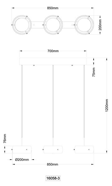 Globo 16058-3 LED závesné stropné svietidlo LIVION | 30W integrovaný LED zdroj | 2400lm | 3000K