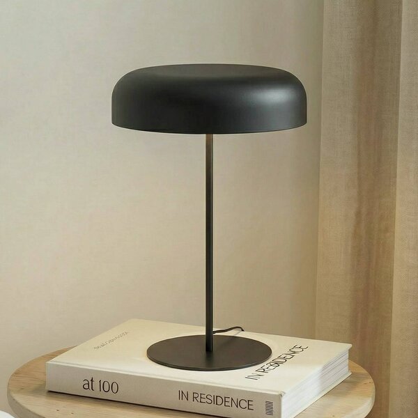 Stolná lampa Lindby Edion, pieskovo čierna, kov, Čierna, Obývacia izba / jedáleň, kov, Moderný, Stojacie svietidlo