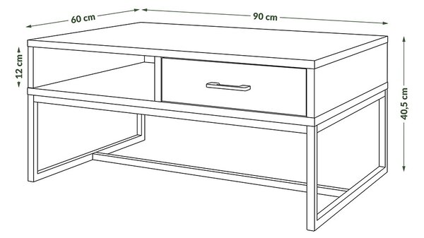 NYX Dub Artisan/Antracitová - MODERNÝ KONFERENČNÝ STOLÍK SO ZÁSUVKOU, LOFT