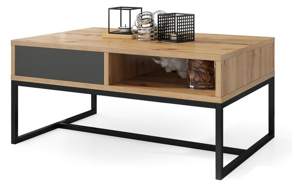 NYX Dub Artisan/Antracitová - MODERNÝ KONFERENČNÝ STOLÍK SO ZÁSUVKOU, LOFT