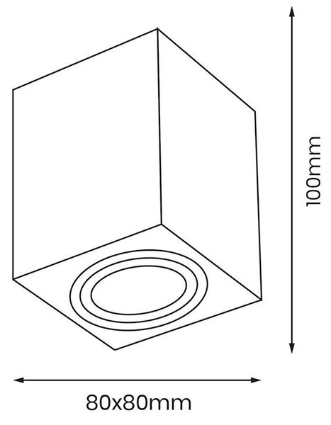 Stropné svietidlo Bima Ring Square, 1x biele kovové tienidlo