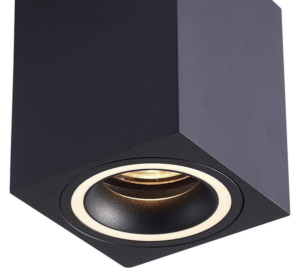 Stropné svietidlo Bima Ring Square, 1x čierne kovové tienidlo
