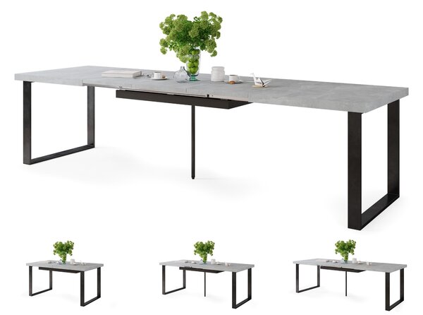 AVELLA Beton Svetlý Ateliér - LOFTOVÝ STÔL DO OBÝVACEJ IZBY / JEDÁLNE ROZKLADACÍ DO 3,1 m!