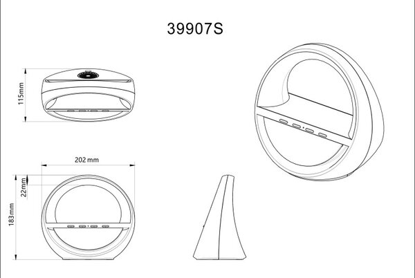 Globo 39907S LED stolná lampička SOUNDRA | 4W integrovaný LED zdroj | vypínač