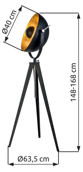 Globo 40150145X stojacia lampa BOWY E27 | vypínač