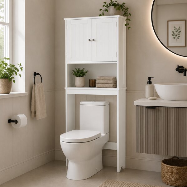 KONDELA Skrinka nad WC, biela, ATENE TYP 5
