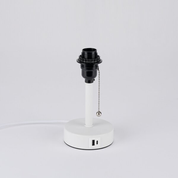 Brilagi - Stolná lampa s USB portom TABLON 1xE27/25W/230V biela/krémová