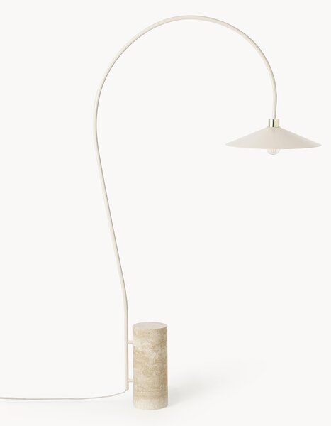 Veľká oblúková lampa's travertínovým podstavcom Cora