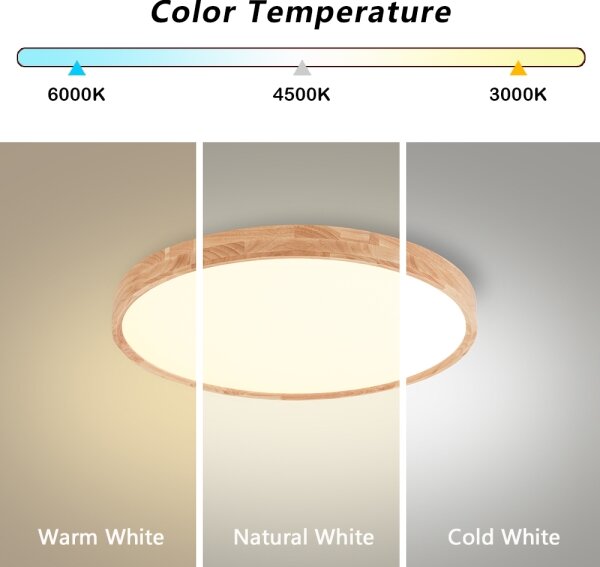 Brilagi - LED Stropné svietidlo WOODROUND LED/30W/230V 3000/4000/6000K pr. 40 cm