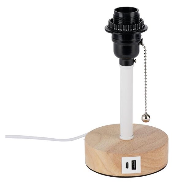 Brilagi - Stolná lampa s USB portom TABLON 1xE27/25W/230V dub/biela
