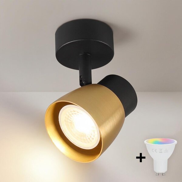 Brilagi - LED RGBW Stmievateľné bodové svietidlo NUGGET 1xGU10/4,8W/230V čierna/zlatá