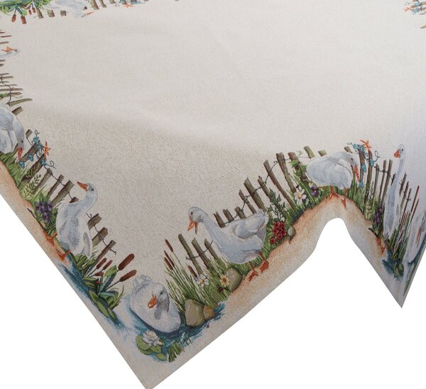 GOBELÍNOVÝ OBRUS GOOSE 100X100 CM VZOROVANÁ