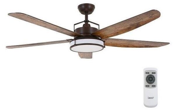 Lucci air 213175 - LED Stropný ventilátor LOUISVILLE 1xGX53/18W/230V hnedá + DO