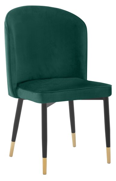 Kondela Jedálenská stolička, zelená Velvet látka/čierna, UDAJA