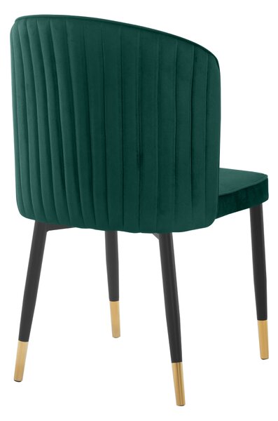 Kondela Jedálenská stolička, zelená Velvet látka/čierna, UDAJA