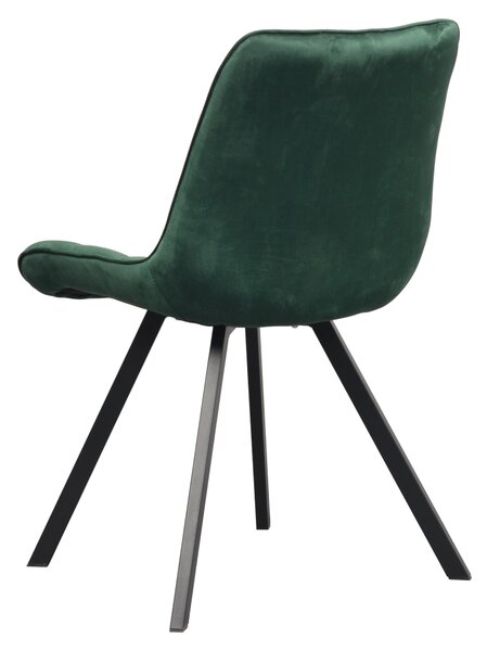 Kondela Jedálenská stolička, tmavozelená Velvet látka/čierna, SAMIRA