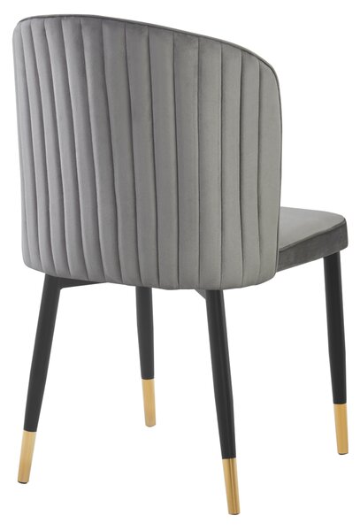 Kondela Jedálenská stolička, sivá Velvet látka/čierna, UDAJA