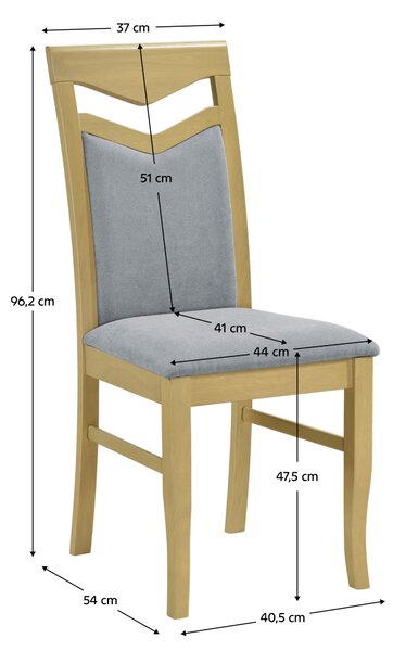 Kondela Jedálenská stolička, prírodná/sivá látka, KARLA