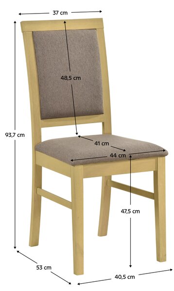 Kondela Jedálenská stolička, prírodná/tmavohnedá látka, SILVEN