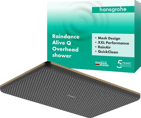 Sprchová hlavica hansgrohe Raindance Alive Q, 210/340 1jet, leštená bronzová, 1 kus