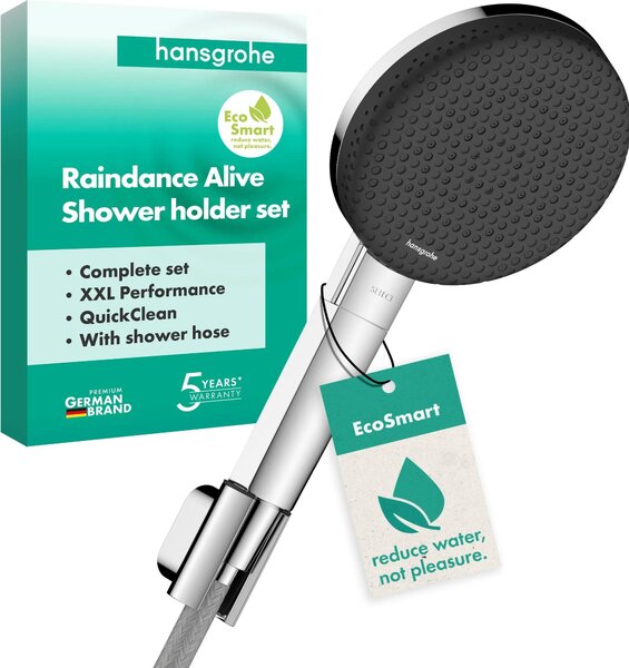 Sprchová súprava hansgrohe Raindance Alive Select S 125 3jet EcoSmart s chrómovou sprchovou hlavicou 1600 mm, 1 kus