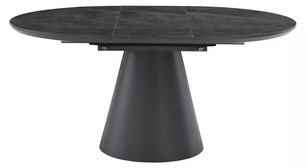 Signal Jedálenský rozkladací stôl Angel II, 120-160cm, sivá, mramorový efekt / matná čierna